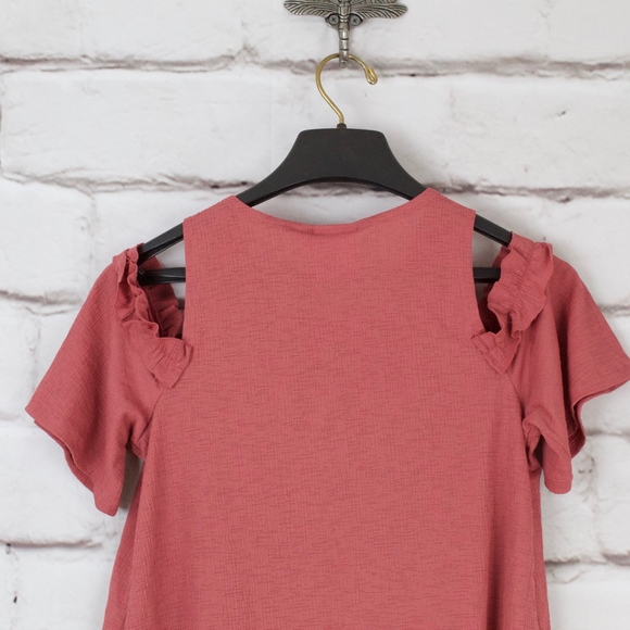 Lauren Conrad Open Shoulder Rose Shirt XS - Picture 7 of 8